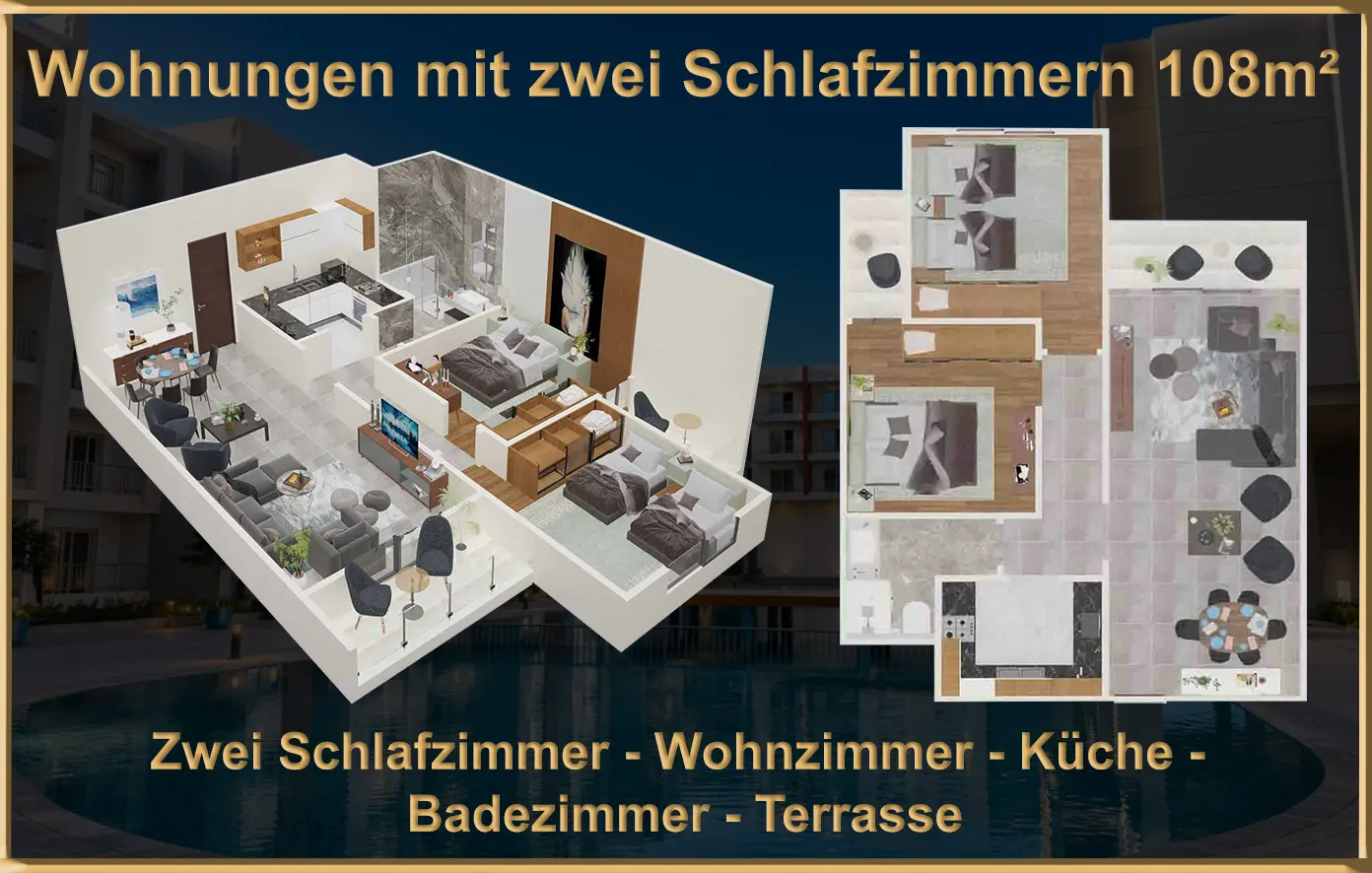 Wohnungen mit zwei Schlafzimmern 108m² zum Verkauf in Hurghada